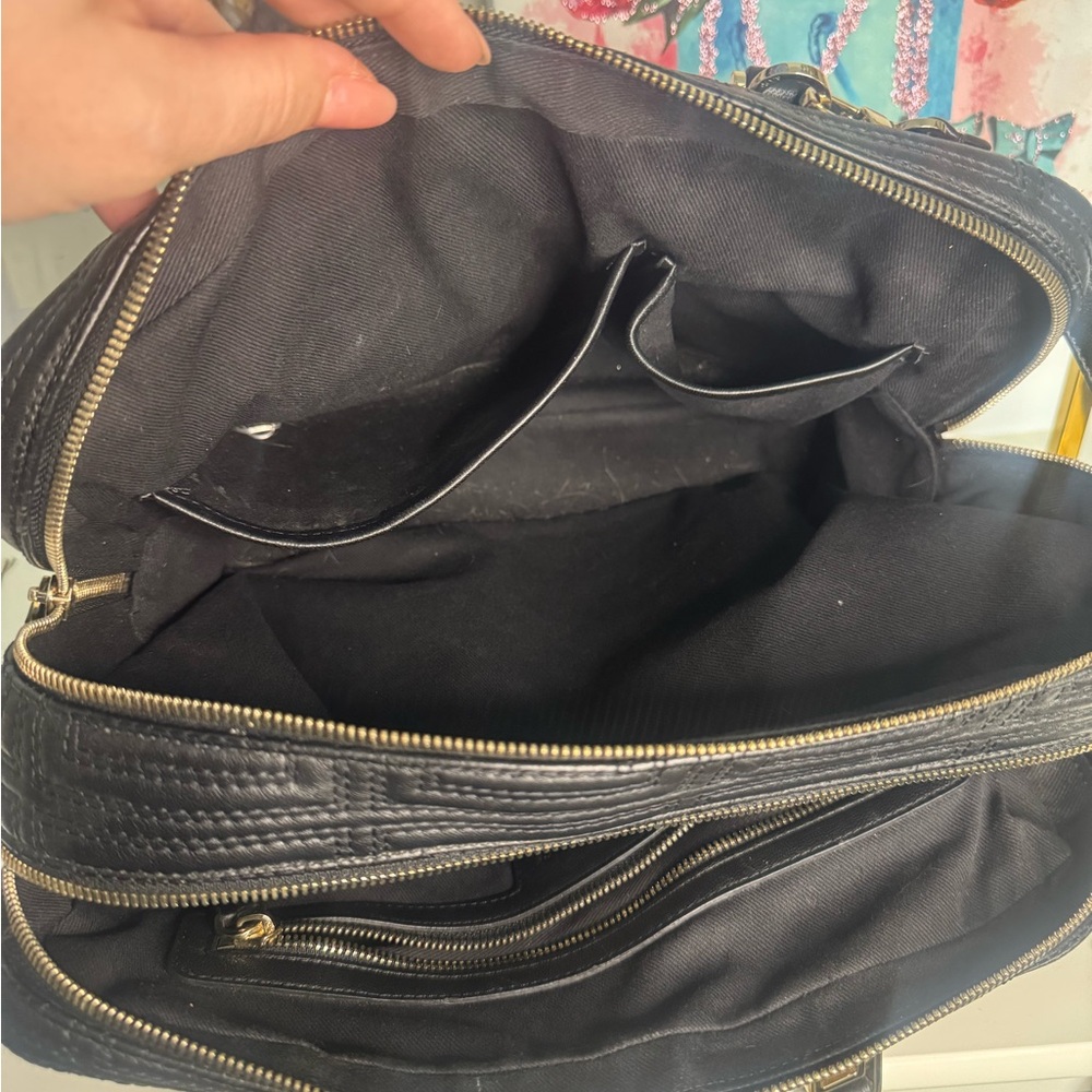 Versace Black Satchel with Gold Accents - Picture 15 of 16